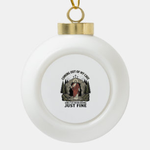 Uit mijn grot komend Vintage religieus grappig shi Keramische Bal Ornament