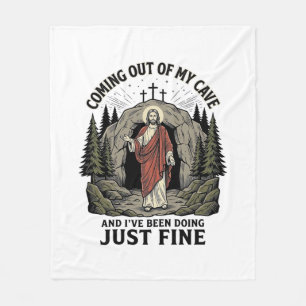 Uit mijn grot komend Vintage Religieus Grappig T-s Fleece Deken