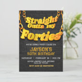 Uit mijn veertiger invitatie kaart (Staand voorkant)