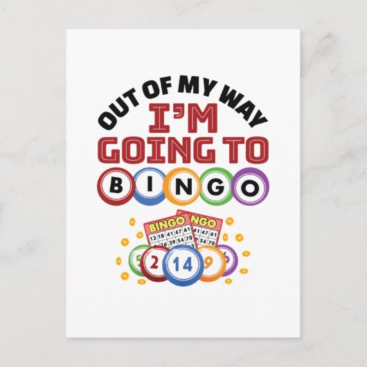 Uit mijn weg ga ik naar Bingo Briefkaart (Voorkant)