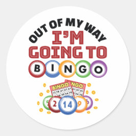 Uit mijn weg ga ik naar Bingo Ronde Sticker