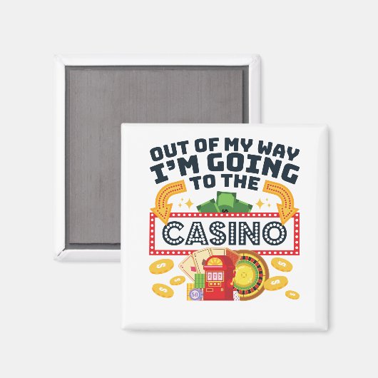 Uit mijn weg ga ik naar de Casino Gambler Magneet (Voorkant / Achterkant)