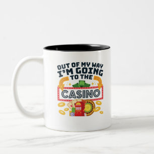 Uit mijn weg ga ik naar de Casino Gambler Tweekleurige Koffiemok