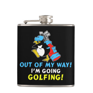 Uit mijn weg ga ik naar de Golfende Golfer Heupfles