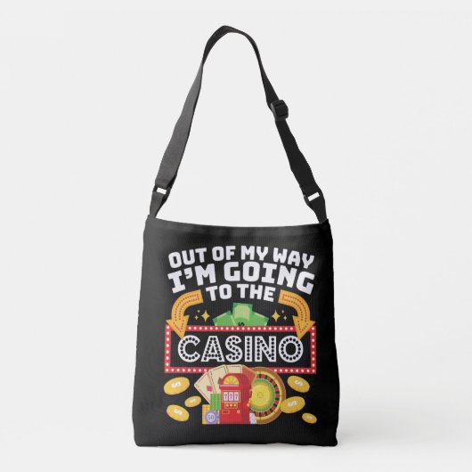 Uit mijn weg ga ik naar het casino. crossbody tas (Achterkant)