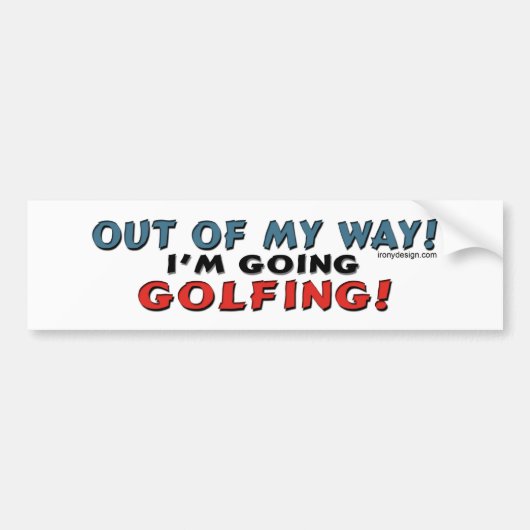 Uit mijn weg Golfend Bumpersticker (Voorkant)