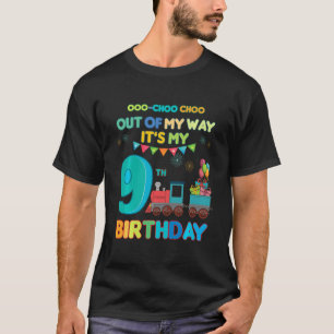 Uit mijn weg is het mijn negende verjaardag treinp t-shirt