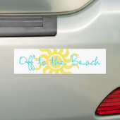 Uit naar de strand bumpersticker (Op auto)