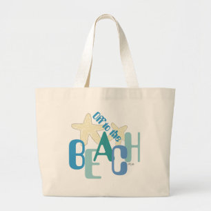 Uit naar de strand grote tote bag