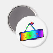 Uit naar lunchteken thema magneet (Voorkant / Achterkant)