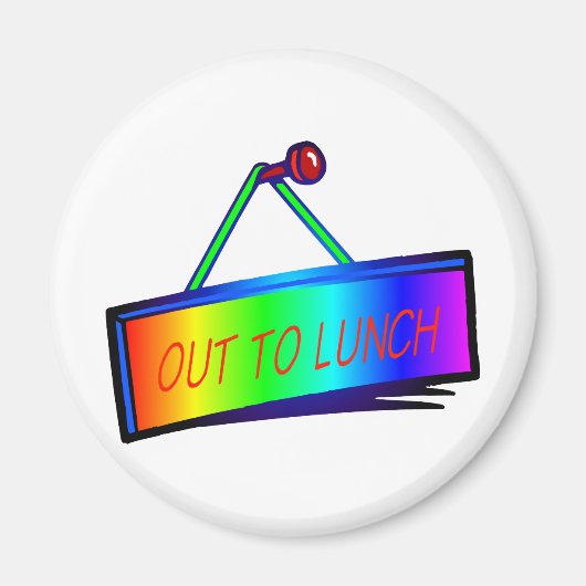 Uit naar lunchteken thema magneet (Voorkant)