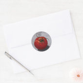 UIT NANA'S TUIN: STICKERS: TOMAAT RONDE STICKER (Envelop)