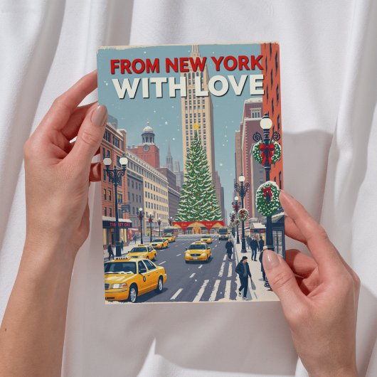 Uit New York met liefde  retro kerst Feestdagenkaart