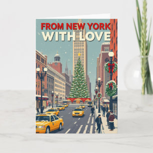 Uit New York met liefde  retro kerst Kaart