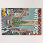 Uit New York met liefde  retro kerst Legpuzzel (Horizontaal)