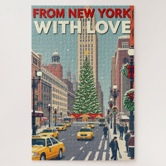 Uit New York met liefde  retro kerst Legpuzzel (Verticaal)