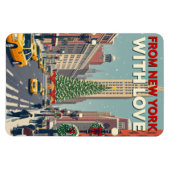 Uit New York met liefde retro kerst Magneet (Horizontaal)