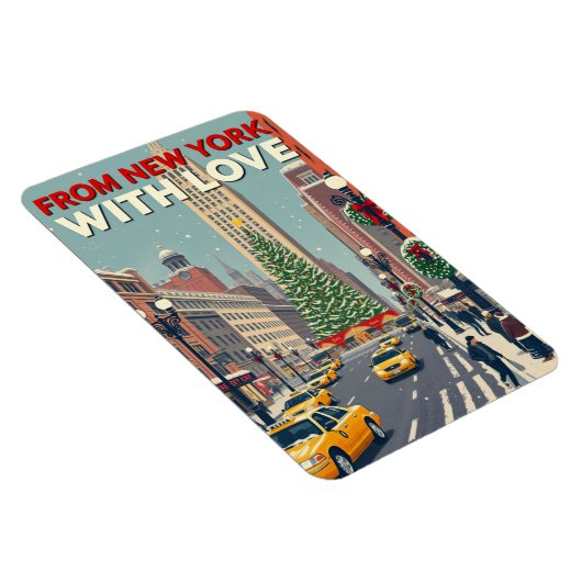Uit New York met liefde  retro kerst Magneet (Rechterzijde)
