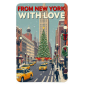 Uit New York met liefde  retro kerst Magneet (Verticaal)