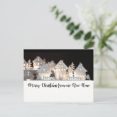 Uit nieuwe thuisverlichte kerstwoningen briefkaart (Staand voorkant)