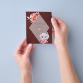 UIT NODIG Budget OLIFANTEN BABY MEISJE FEESTJE Uit Flyer (Hand)