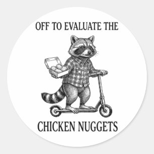 Uit om de kipnuggets papa belasting te evalueren _ ronde sticker