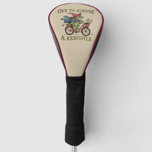 Uit om een rel te schoppen Kikker Sarcastisch Grap Golfheadcover (Voorkant)
