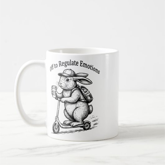 Uit om emoties te reguleren Funny Bunny Rabbit Sco Koffiemok (Links)