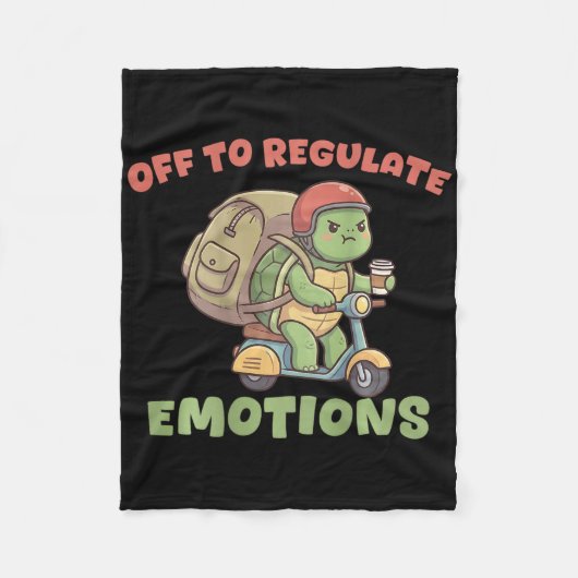 Uit om emoties te reguleren Funny Turtle Scooter H Fleece Deken (Voorkant)