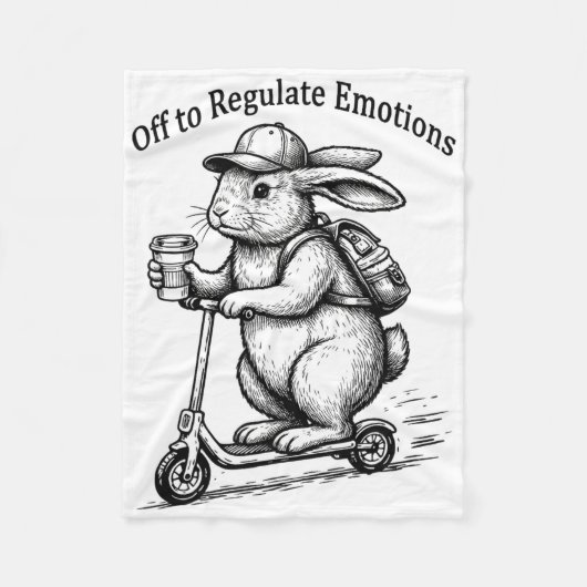 Uit om emoties te reguleren Grappige Bunny Konijn Fleece Deken (Voorkant)