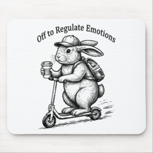 Uit om emoties te reguleren Grappige Bunny Konijn Muismat