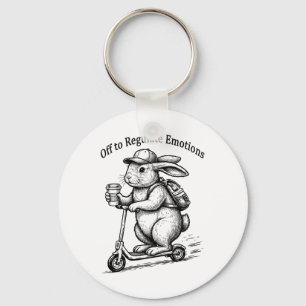 Uit om emoties te reguleren Grappige Bunny Konijn Sleutelhanger