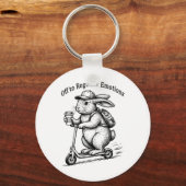 Uit om emoties te reguleren Grappige Bunny Konijn Sleutelhanger (Voorkant)