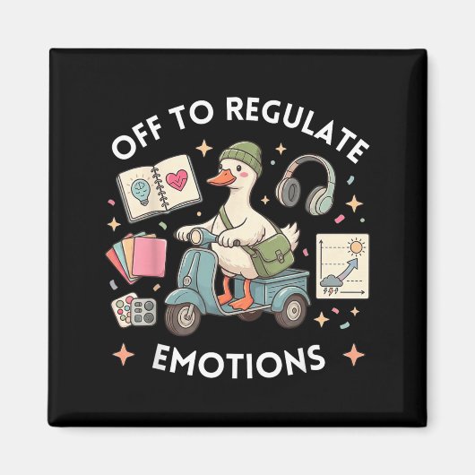 Uit om Emoties te Reguleren Grappige Gans Aba Ther Magneet (Voorkant)