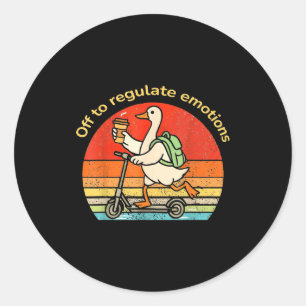 Uit om emoties te reguleren grappige gans geesteli ronde sticker