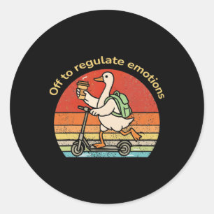 Uit om Emoties te Reguleren Grappige Gans Mentale Ronde Sticker