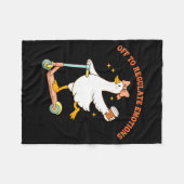 Uit om emoties te reguleren grappige gans scooter fleece deken (Voorkant (Horizontaal))