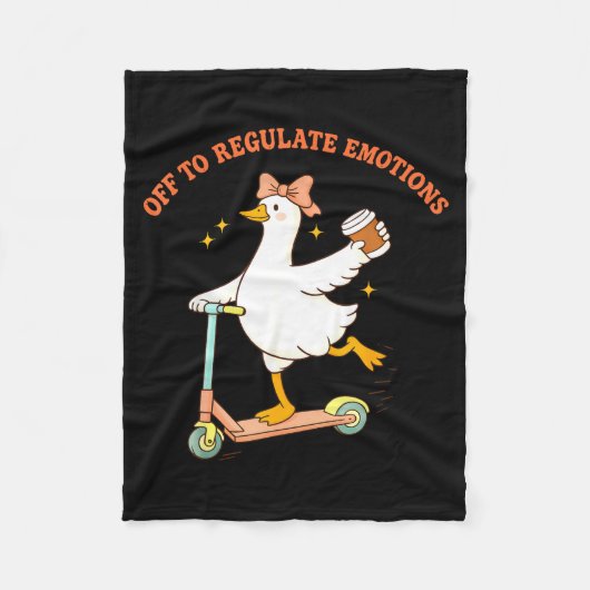 Uit om emoties te reguleren grappige gans scooter fleece deken (Voorkant)