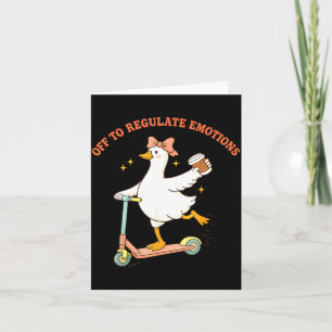 Uit om Emoties te Reguleren Grappige Gans Scooter Kaart
