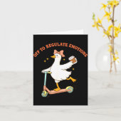 Uit om Emoties te Reguleren Grappige Gans Scooter Kaart (Gele Bloem)