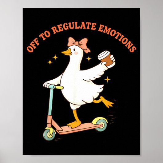 Uit om Emoties te Reguleren Grappige Gans Scooter Poster (Voorkant)
