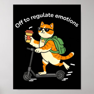 Uit om emoties te reguleren grappige kat mentale g poster