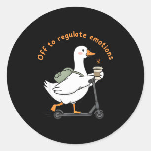 Uit om emoties te reguleren grappige mentale gezon ronde sticker