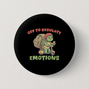 Uit om Emoties te Reguleren Grappige Schildpad Sco Ronde Button 5,7 Cm