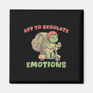 Uit om emoties te reguleren Grappige Turtle Scoote Magneet