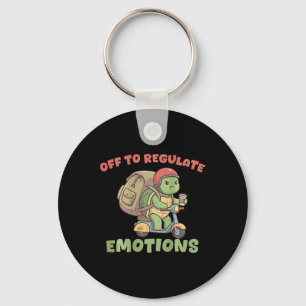 Uit om emoties te reguleren Grappige Turtle Scoote Sleutelhanger