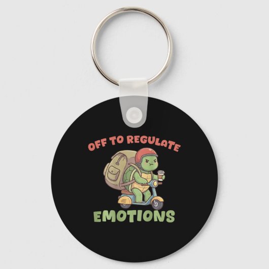 Uit om emoties te reguleren Grappige Turtle Scoote Sleutelhanger (Voorkant)
