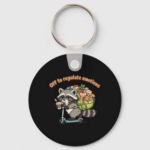 Uit om emoties te reguleren Grappige wasbeer scoot Sleutelhanger