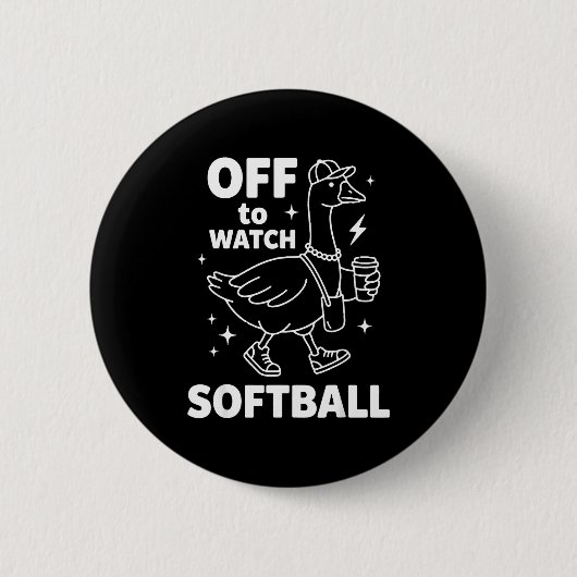 Uit om funny softball ganzenspel te kijken ronde button 5,7 cm (Voorkant)