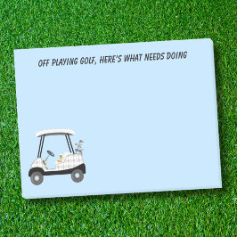 Uit om golf te spelen Golfkar met bier en hotdog Post-it® Notes